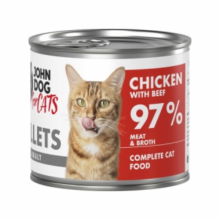 Zestaw Karma mokra John Dog for Cats Filety Kurczak z wołowiną 6x140g