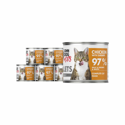 Zestaw Karma mokra John Dog for Cats Filety Kurczak z krewetkami 6x140g Zestaw Karma mokra John Dog for Cats Filety Kurczak z krewetkami 6x140g