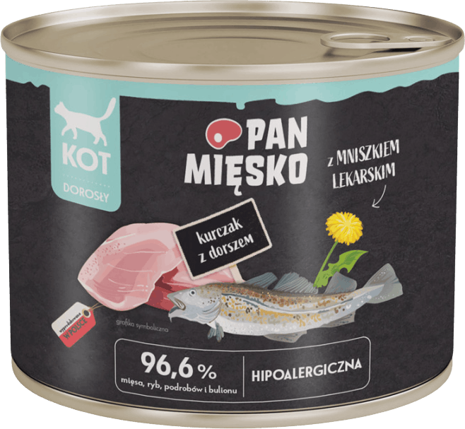 Kotek z karmą Pan Mięsko